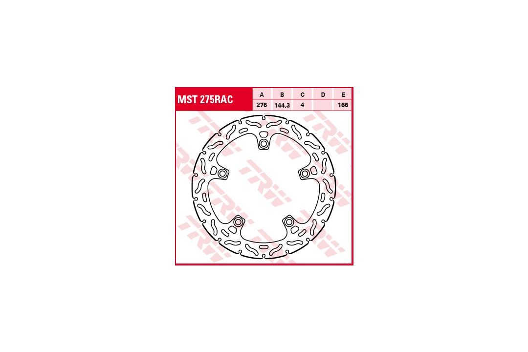 TRW Sport Rigid brake disc MST275RAC