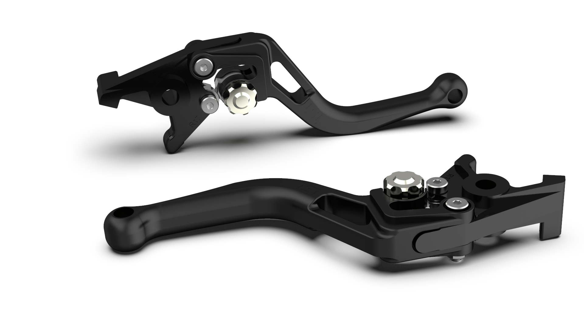LSL clutch lever BOW L83R, short, black pearl-blasted/silver