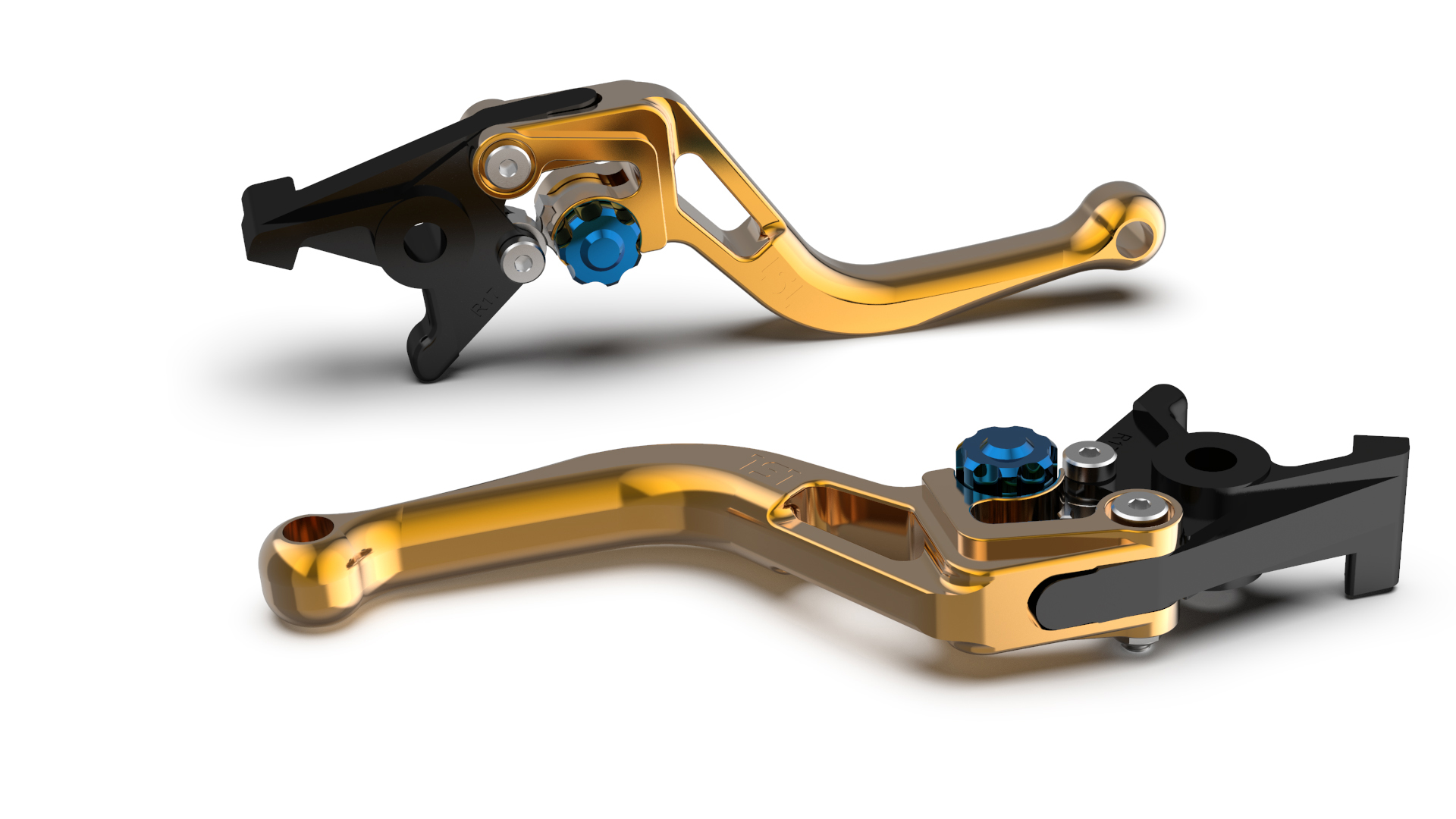 LSL clutch lever BOW L83R, short, gold/blue