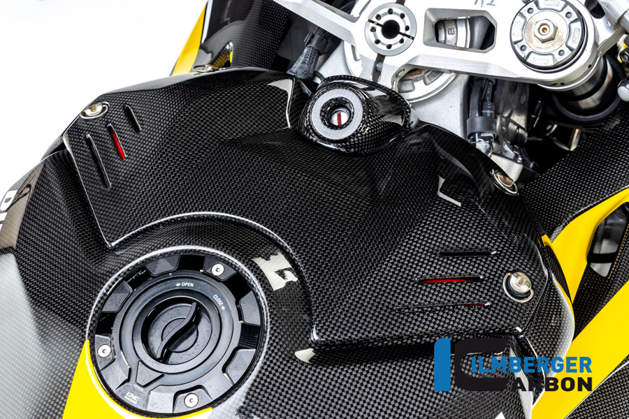 Ilmberger Carbon upper fuel tank cover with ignition cover, glossy, Ducati Panigale V4, V4S, V4R 2019-