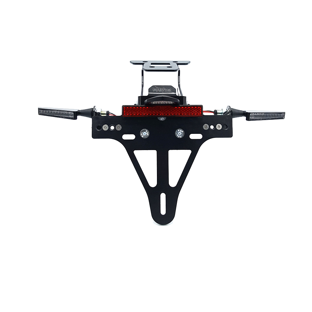 alpha Technik License Plate Holder-flasher light, turn signal-Kit SQ-LED for Kawasaki Z650 and Ninja 650 Type: ER650H / EX650K (Model Year 2017 to 2019) (Rear)