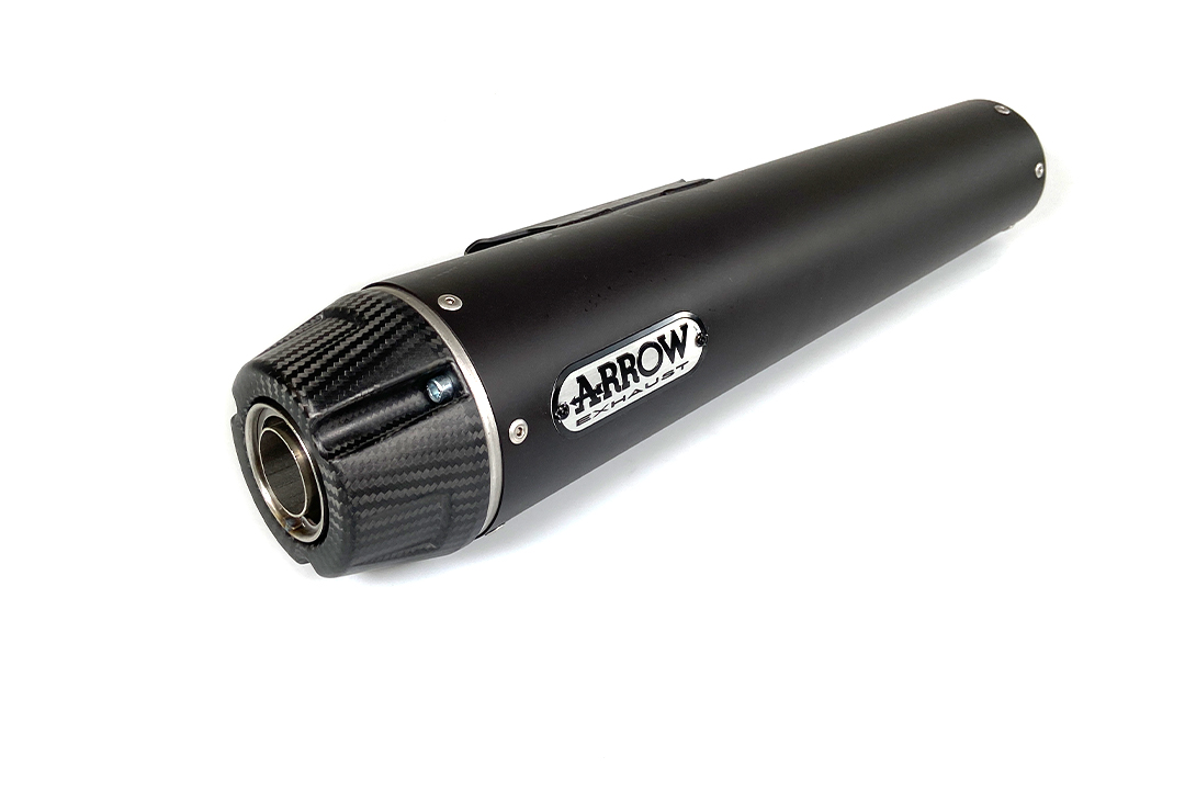 ARROW DARK REBEL black stainless steel silencer with carbon end cap for Kawasaki Vulcan S 650/S 650 (Cafe) model year 2017-2020