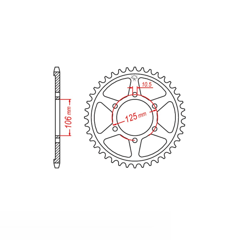 Rear sprocket steel, 41 teeth, pitch 520