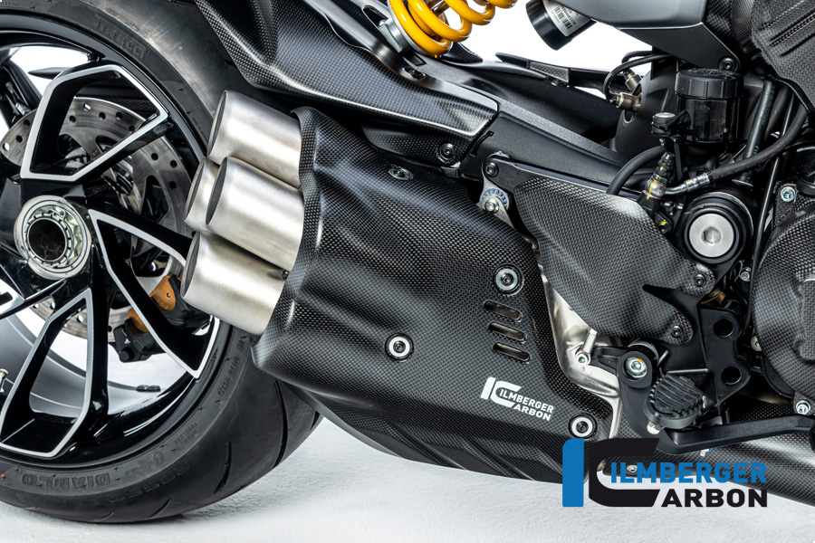 Ilmberger Carbon Silencer Exhaust Heat Shield, Matte, Ducati Diavel V4, 2023-