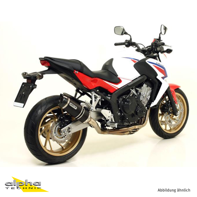 ARROW STREET THUNDER exhaust for Honda CBR650F 2014-, black aluminium with carbon end cap (Only with ARROW header)
