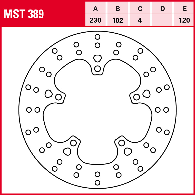 TRW brake disc All-round rigid MST389