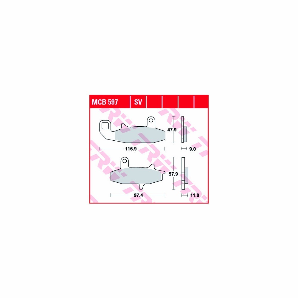 TRW brake pad Sinter Street MCB597SV front