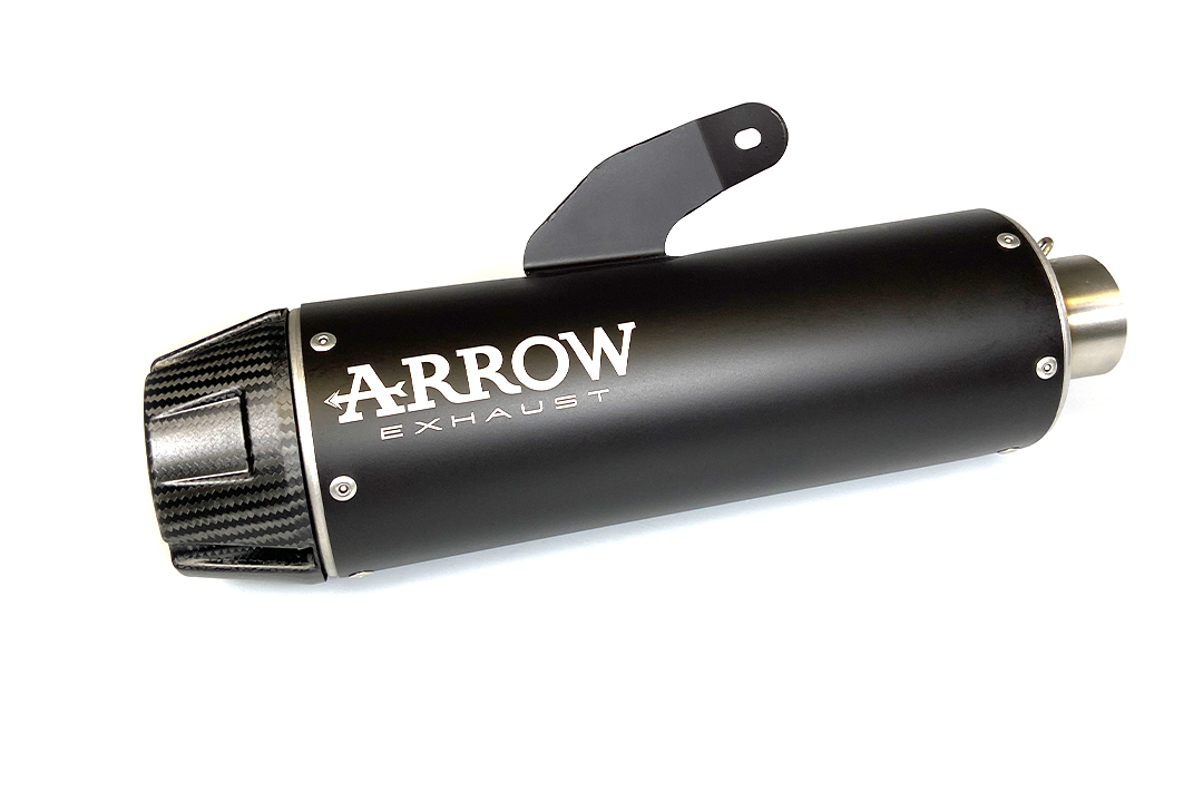 ARROW REBEL Sip-On Exhaust for Yamaha XSR700 2021-, Black Stainless Steel (Only with ARROW Header)