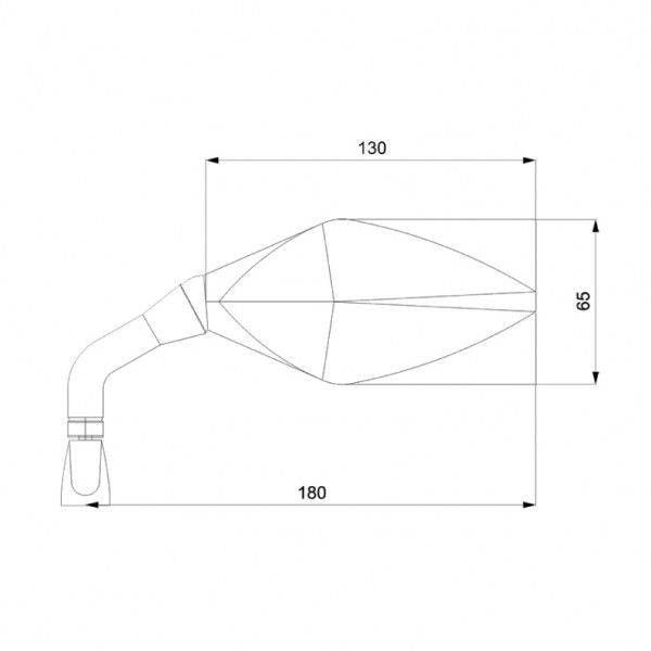 Barracuda rear mirror RACE matte black