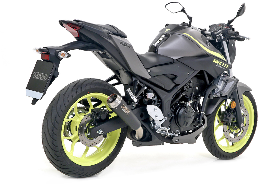 ARROW DARK PRO Race Exhaust for Yamaha MT-03 model year 2016- and YZF-R3/YZF-R25 model year 2015-