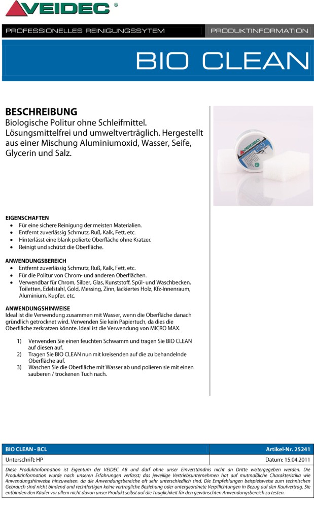 VEIDEC - Polish "Bio Clean"