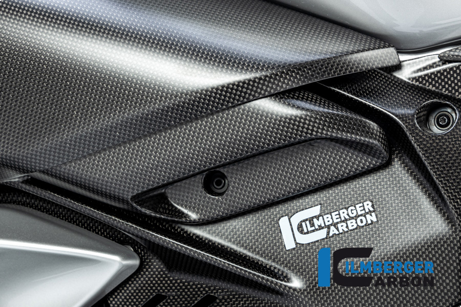 Ilmberger Carbon exhaust duct under air duct left side L/S matt for Ducati Diavel V4 2023-, matt