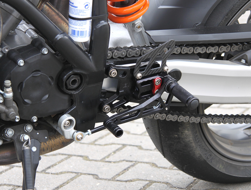 LSL 2Slide Rearset for KTM 990 Super Duke, black-red