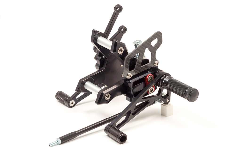 LSL 2Slide Rearset System for Kawasaki Z750, 2007-, Z750R, 2011-, black-red