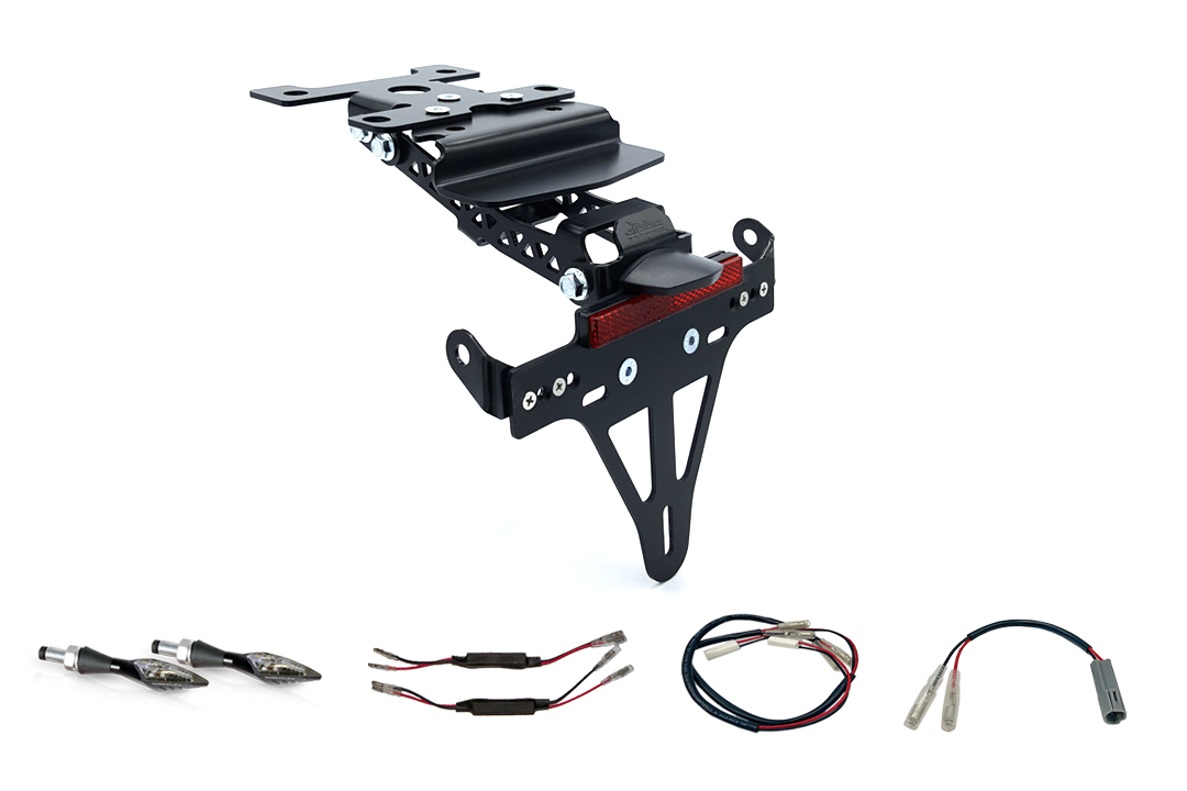 alpha Technik License Plate Holder-flasher light, turn signal Kit X-LED for Yamaha Tenere 700 from Model Year 2019 (Rear)
