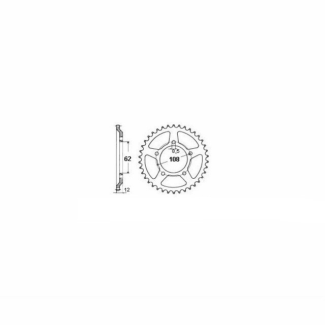 DID chain kit with 428VX chain, standard colour, for Sachs XTC125 (2-stroke), model year 1998-2002