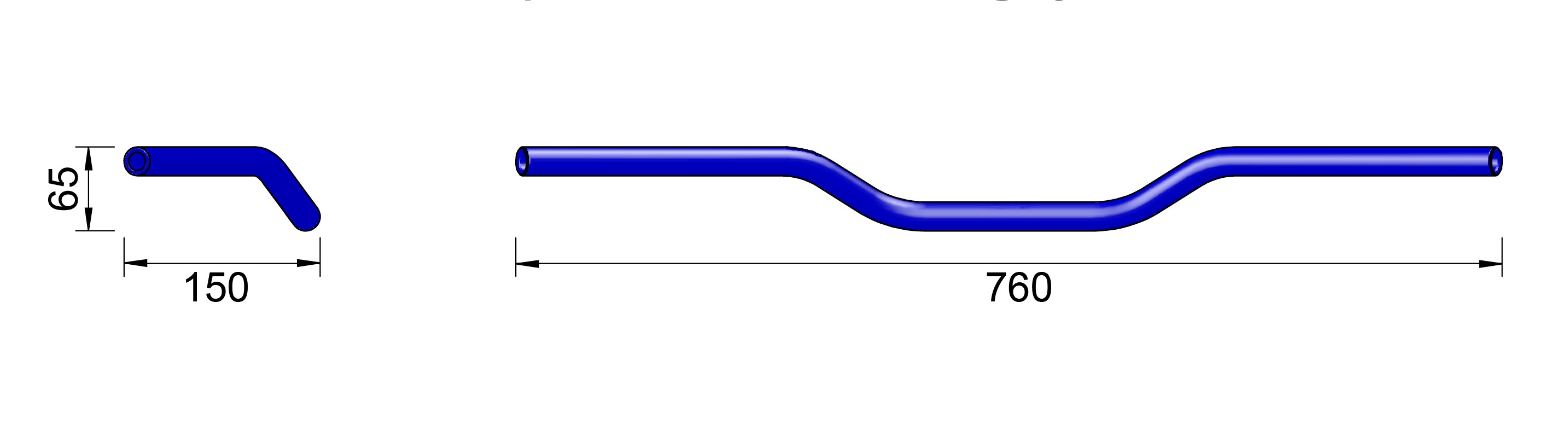 LSL Aluminium handlebar Superbike A01, 7/8 inch, silver