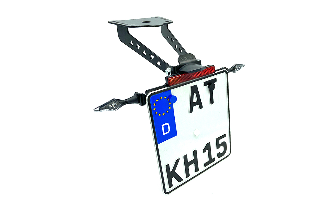 alpha Technik Number Plate Holder for Kawasaki Z900RS Cafe, Type ZR900C / ZR900K / ZR902A, from model year 2018-