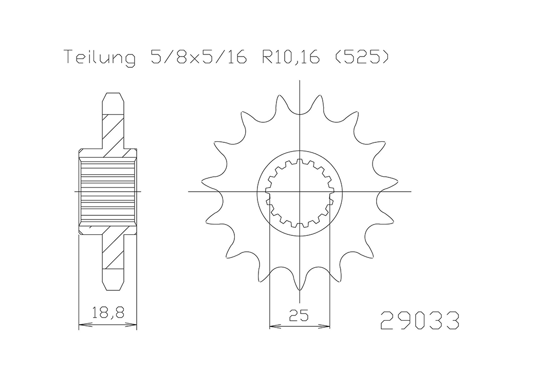 Sprocket, 19 Teeth, 525 Pitch