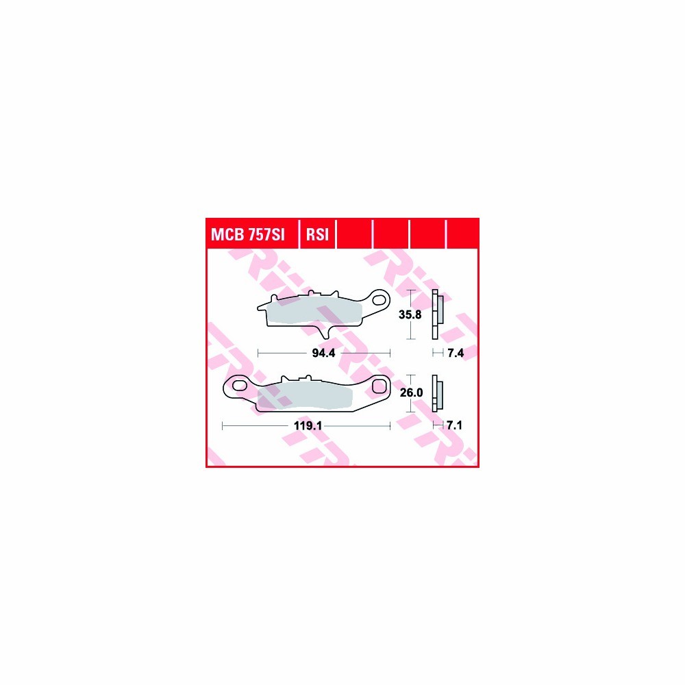 TRW brake padsatz Sinter Offroad MCB757RSI fronte