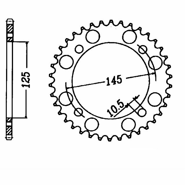 rear sprocket steel, 42 teeth, 520 pitch