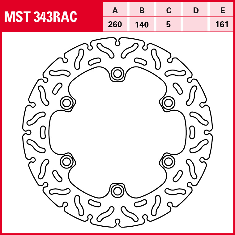 TRW brake disc Sportive fixed MST343RAC