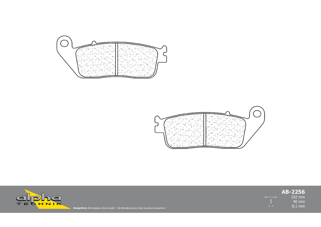 alpha Technik Racing brake pad without ABE