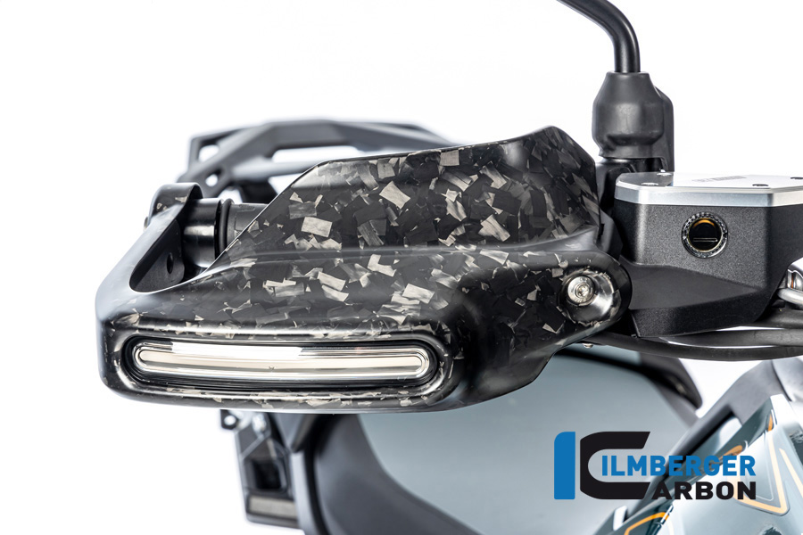 Ilmberger Carbon Large Handguard with flasher light, turn signal mount right side R/S, Black Diamond Carbon, matt, BMW R1300GS 2023-