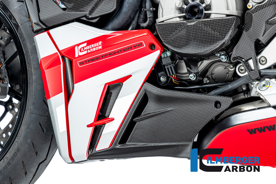 Ilmberger Carbon lower fairing extension left side L/S, glossy, Ducati Streetfighter V2, 2022-
