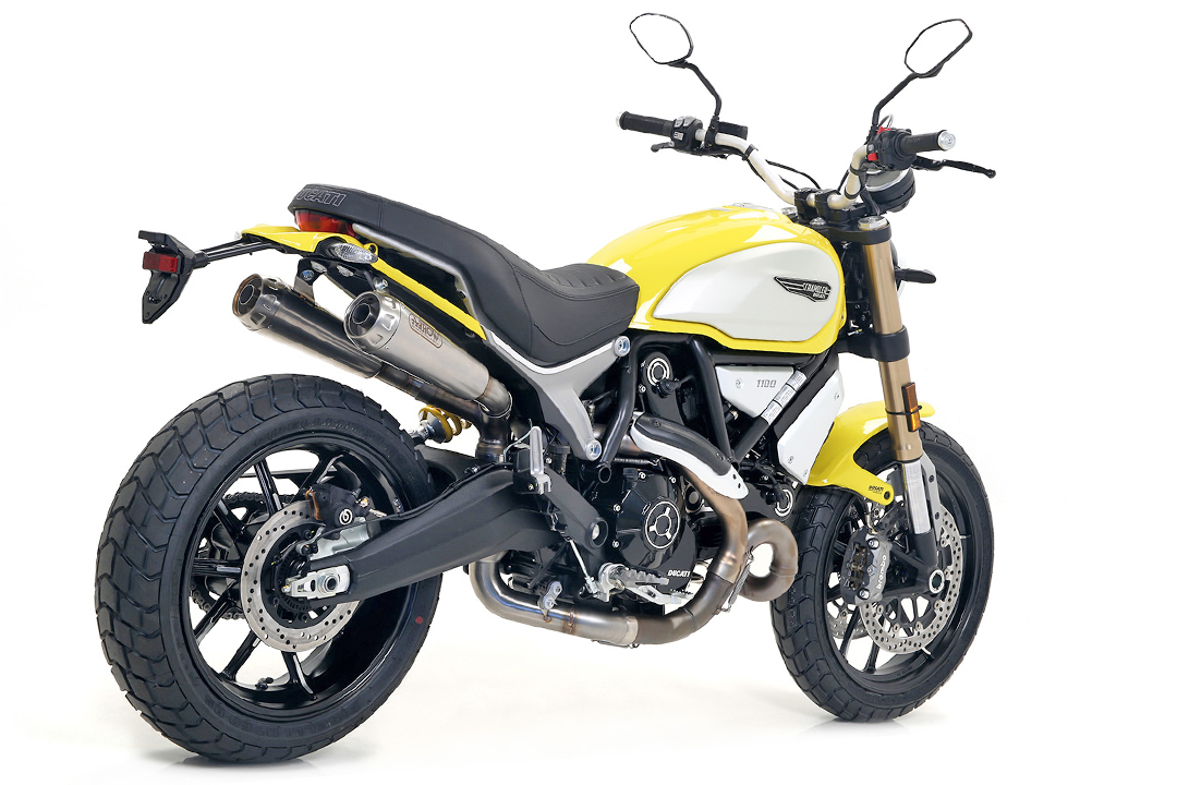 ARROW PRO-RACE Pair of Stainless Steel Rear Silencers for Ducati Scrambler 1100 Model Year 2018-2020