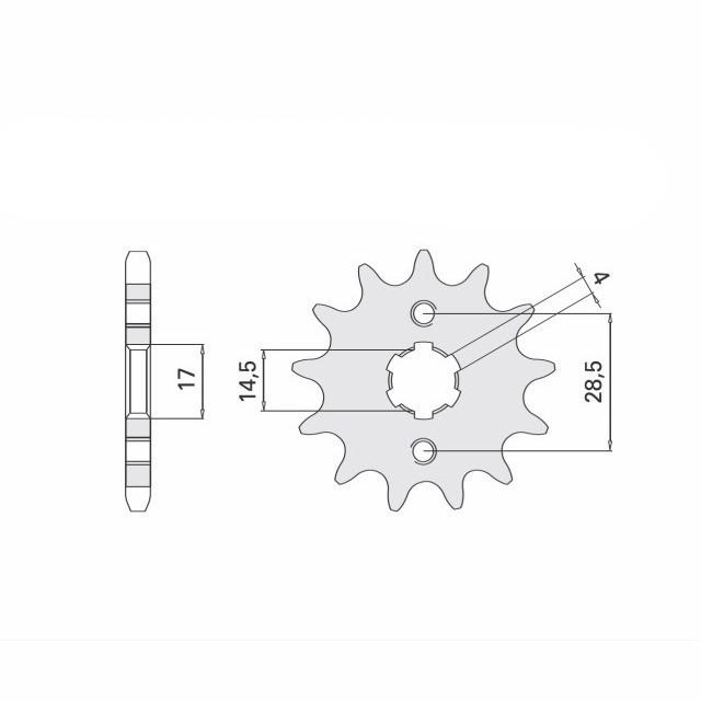 Sprocket, 17 teeth, pitch 420