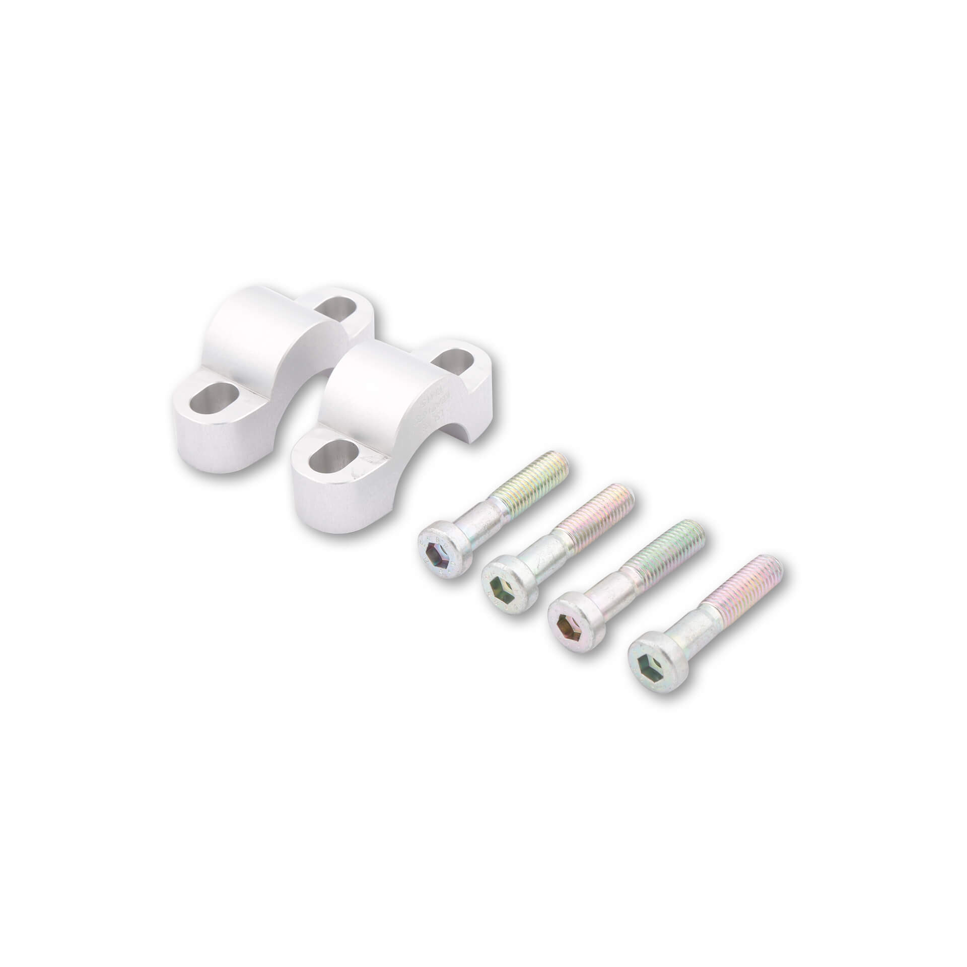 LSL Riser Clamp Extension Set by 15 mm, with 40 mm Screw, for 28.6 mm handlebar, Silver