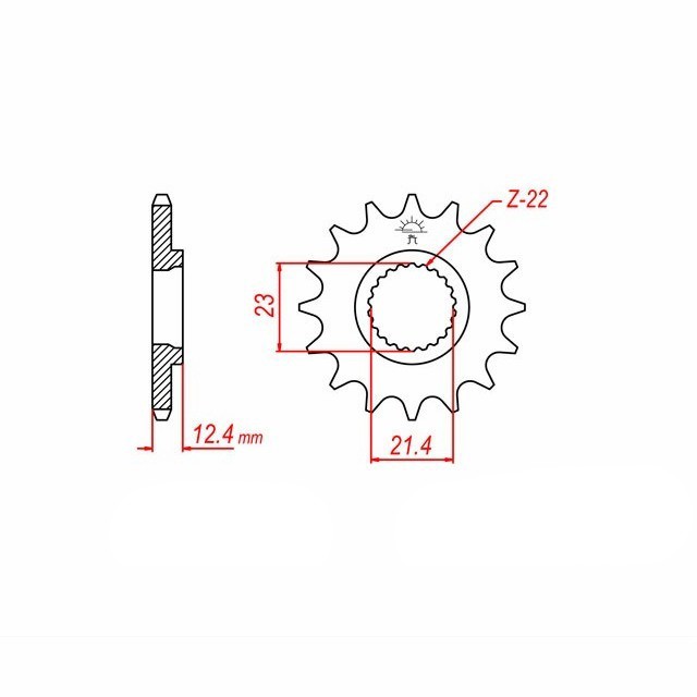 Sprocket, 15 teeth, Pitch 428