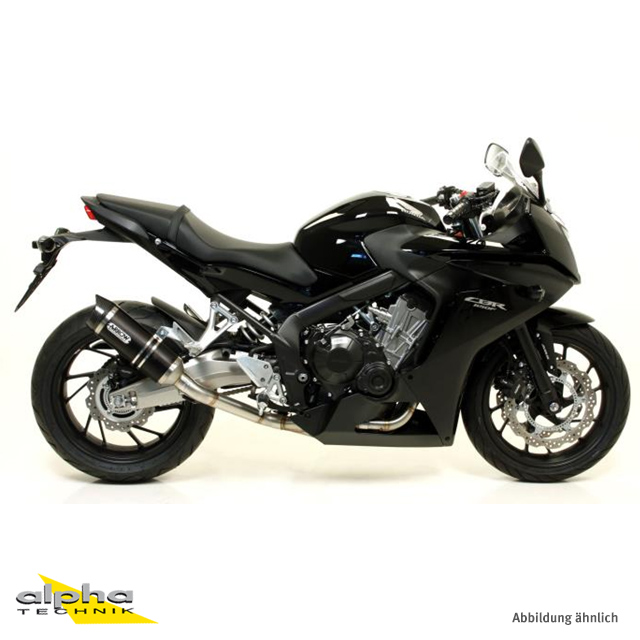 ARROW STREET THUNDER exhaust for Honda CBR650F 2014-, black aluminium with carbon end cap (Only with ARROW header)