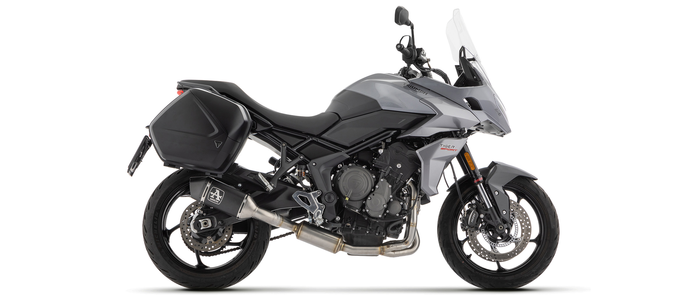 ARROW Full System with VELOCE Black Silencer and Carbon End Cap for Triumph Tiger 660, 2025-