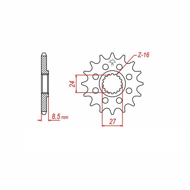 Front Sprocket, 16 Teeth, 520 Pitch