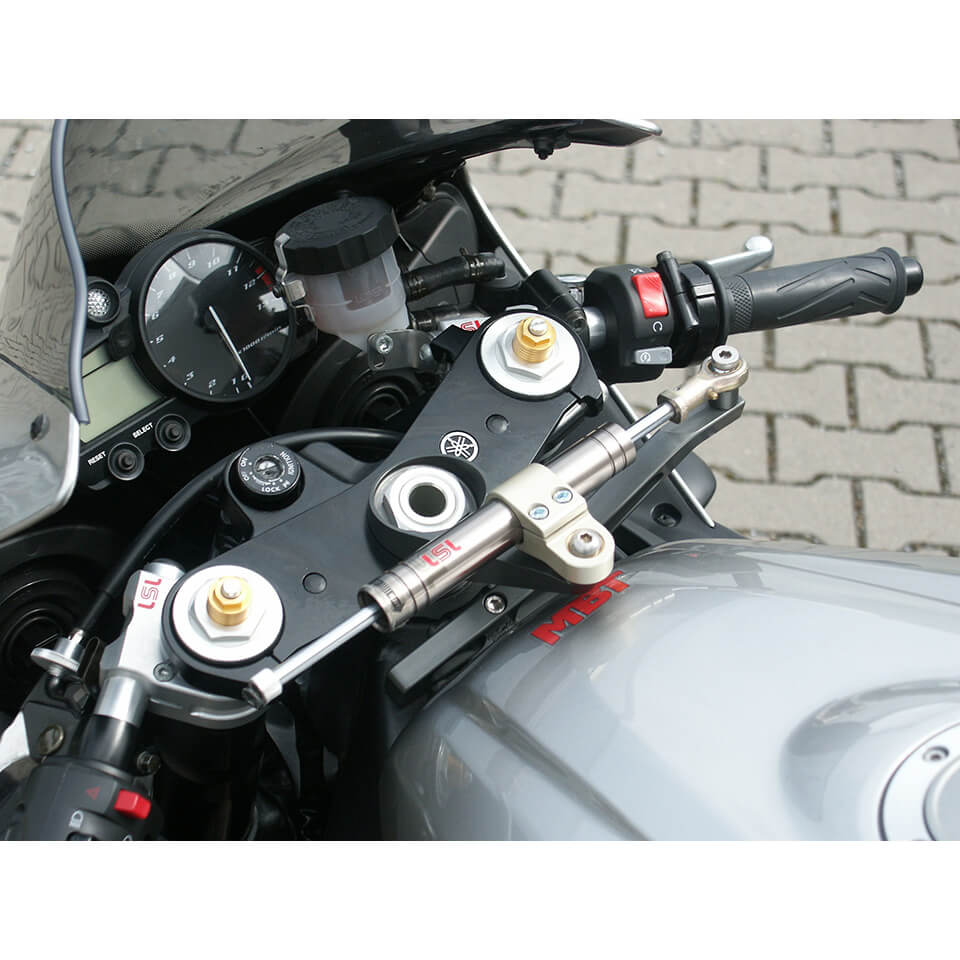 LSL Steering Damper Kit with Part Certificate for Yamaha YZF-R1, 2002-2003, titanium