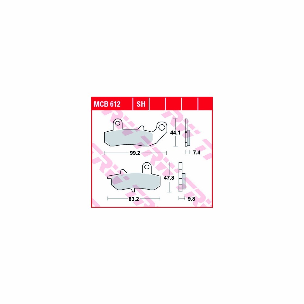 TRW All-round Brake Pad Set MCB612 Rear
