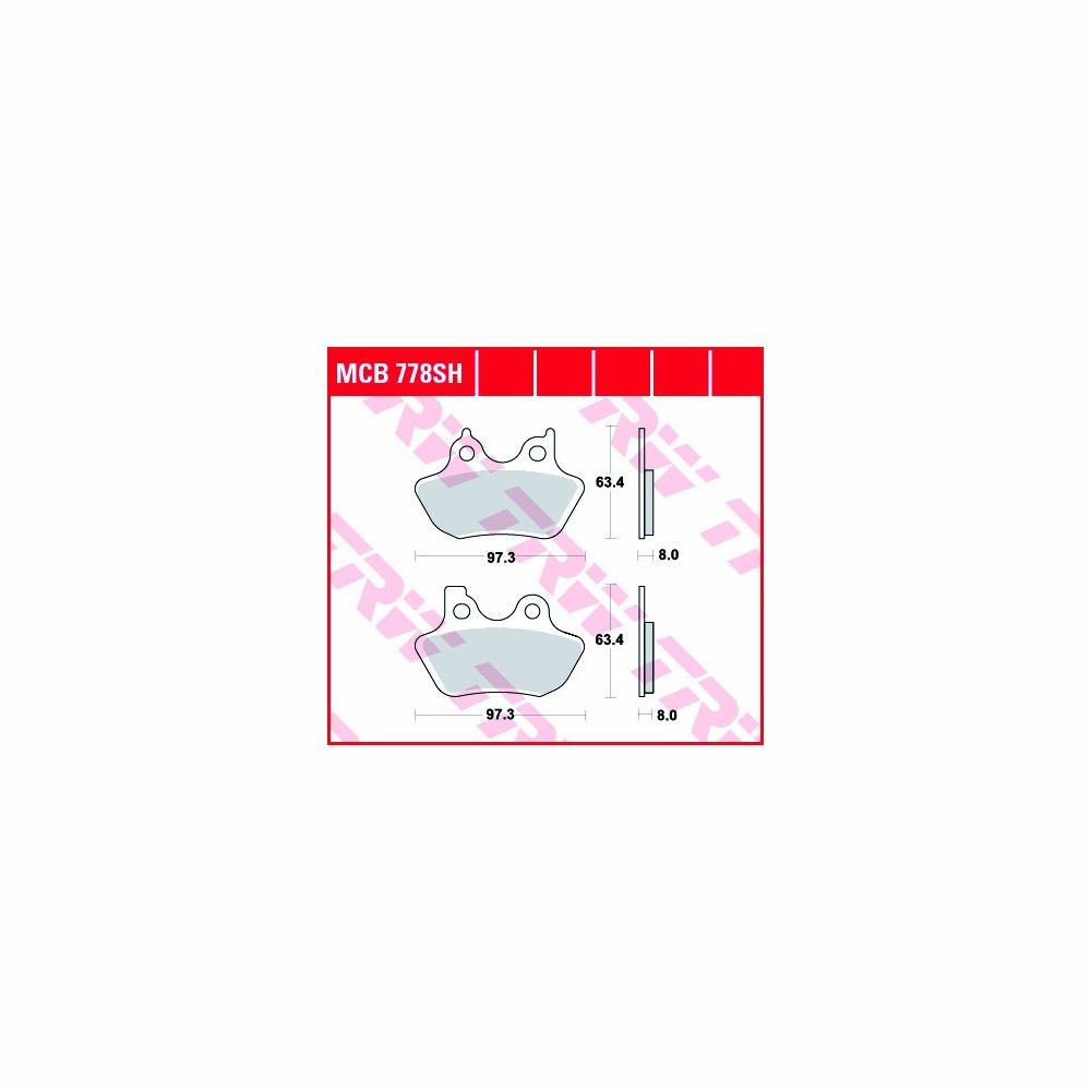 TRW Brake Pad Set Sinter Street MCB778SH Rear