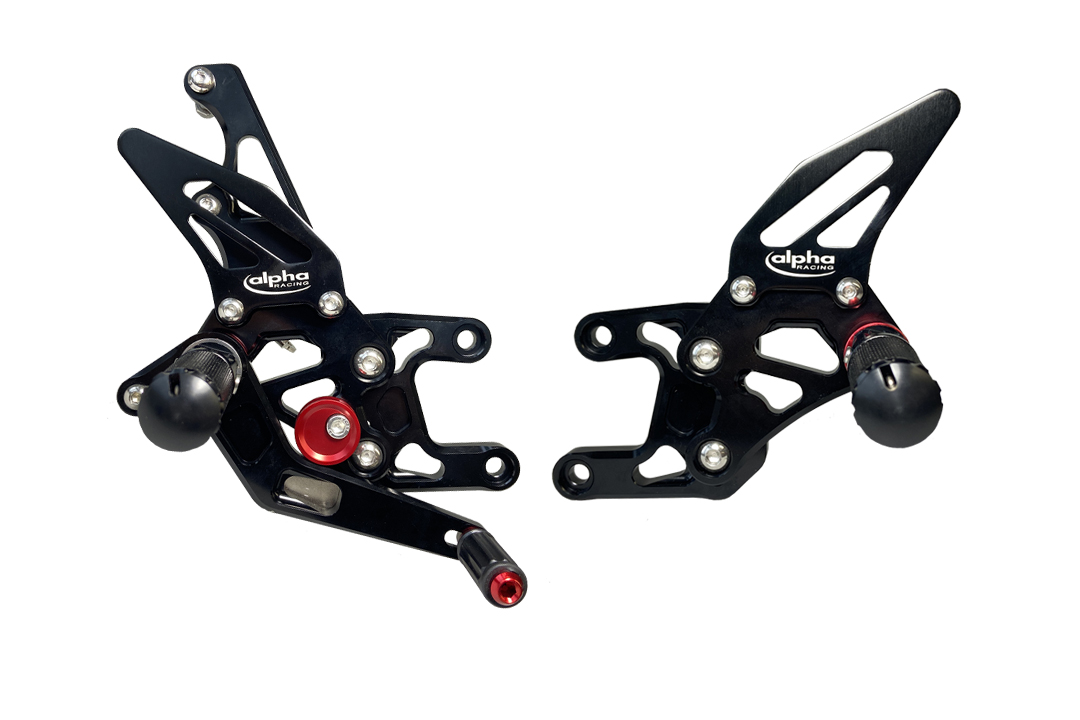 >TRACK< Rearset System black Honda CBR1000RR SC59 SC77 2008-17, Racing, without ABS