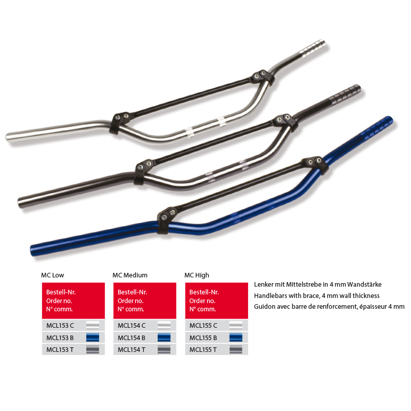 TRW Aluminium Offroad Handlebar MC Medium MCL154T, Titanium
