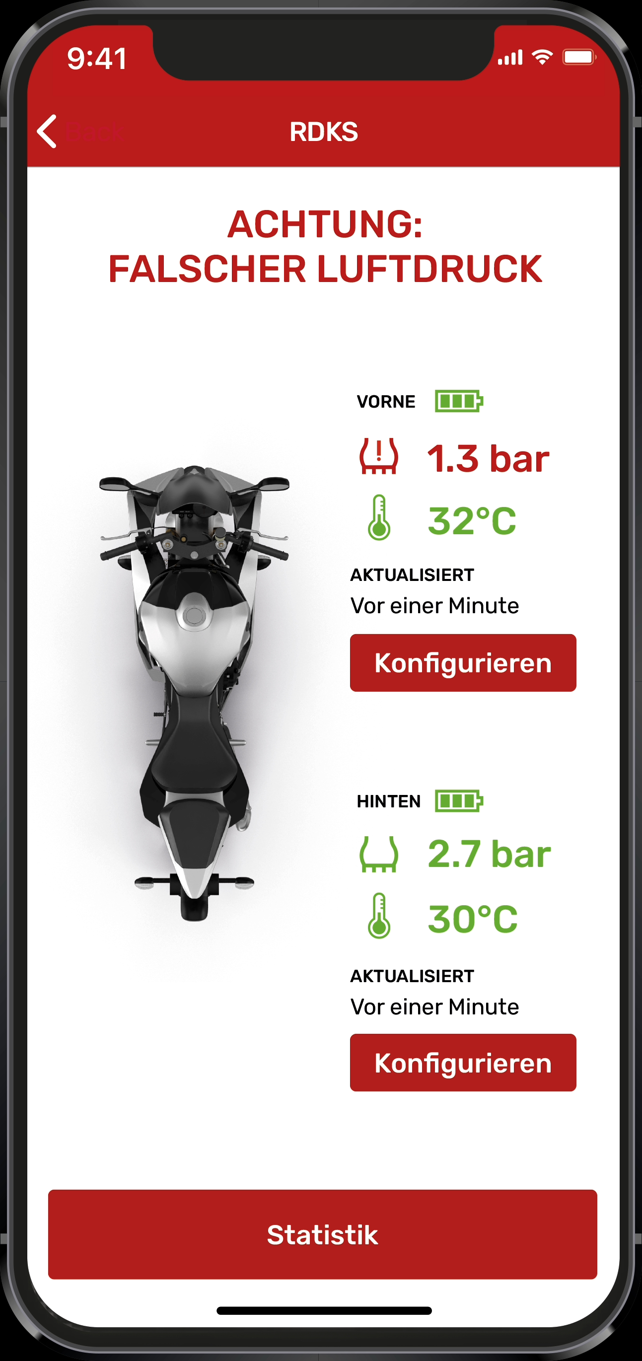 RideLink TPMS Bluetooth-tire pressure monitoring system for motorcycle