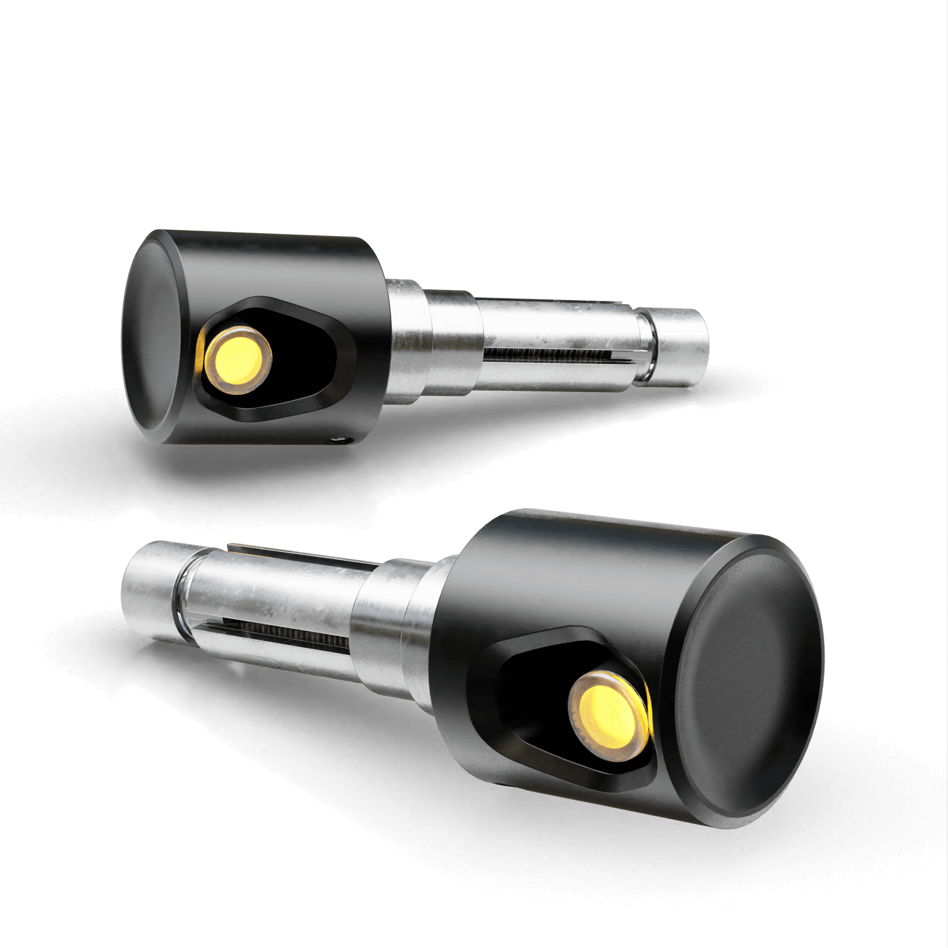 LSL ERGONIA-FLASH LED handlebarendenblinker, black metal housing, tinted lens, E-marked, Pair