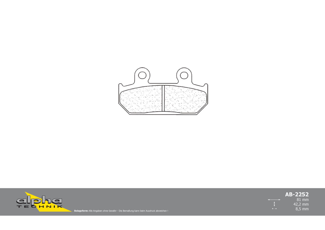 alpha Technik brake pad Racing without ABE