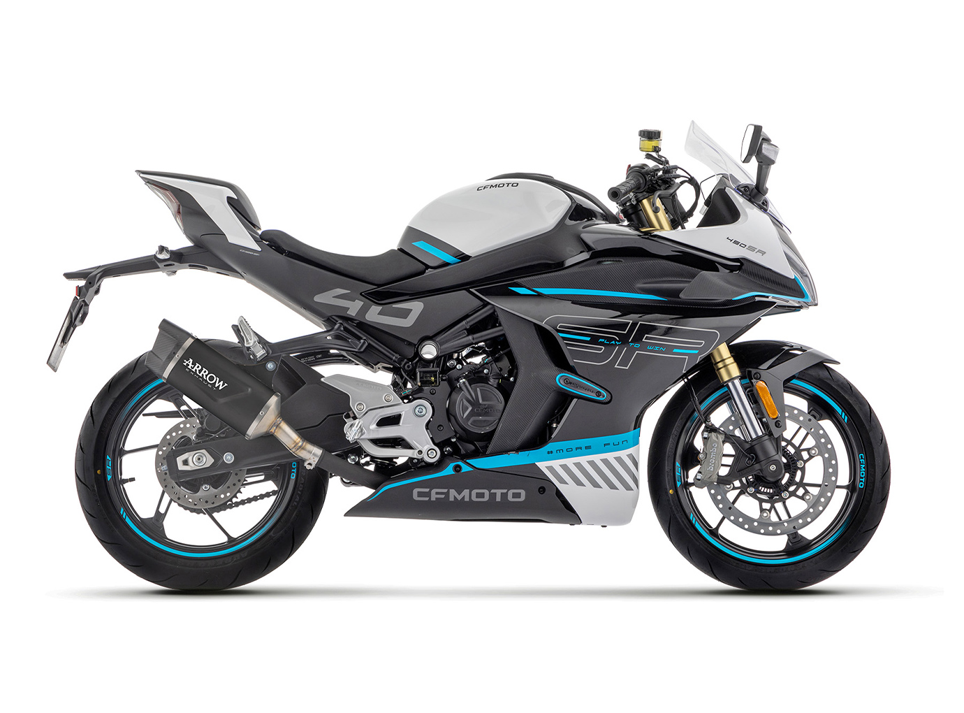 ARROW INDY RACE EVO Aluminium DARK Exhaust for CF Moto 450NK / 450SR Model Year 2023-