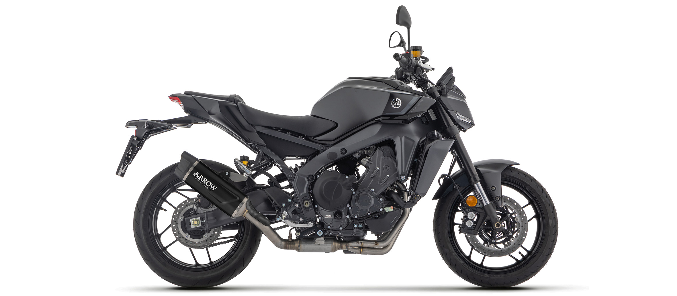ARROW INDY RACE EVO DARK Exhaust for Yamaha MT09 (SP), Type RN87 / RN88 / RN89 / RN90 / RN91 / RN92, 2024-, Black