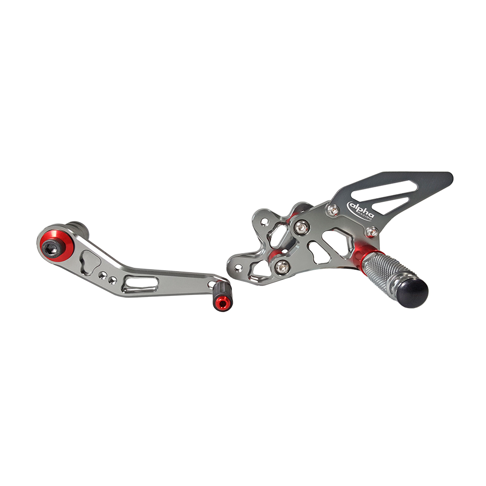 >TRACK< Rearset System, titanium-coloured, Suzuki GSX-R750 2011-2017 with ABE