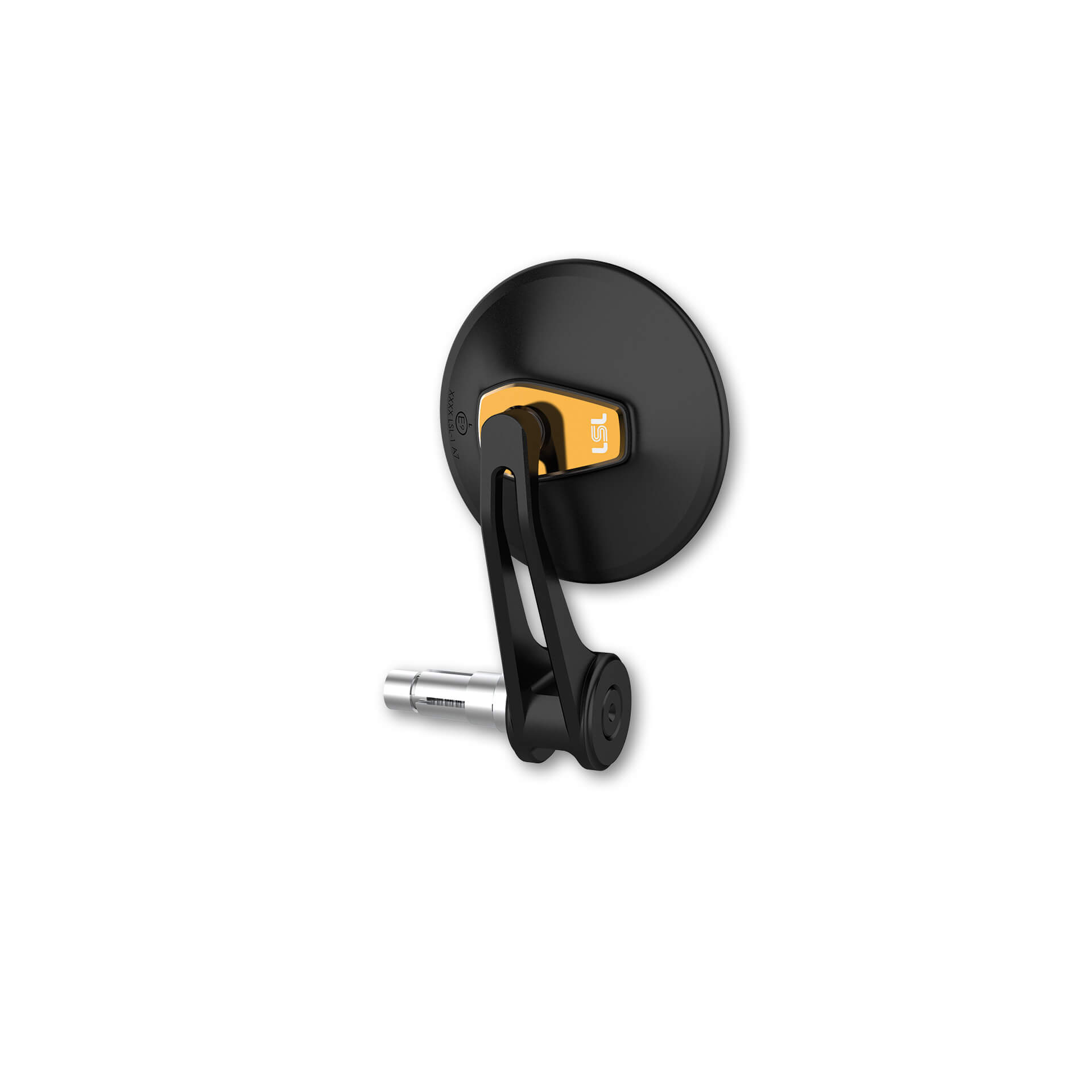LSL ERGONIA Bar-End Mirror, 95 mm Diameter, Black-Gold, with E-Mark Approval, ECE, Usable Left and Right,