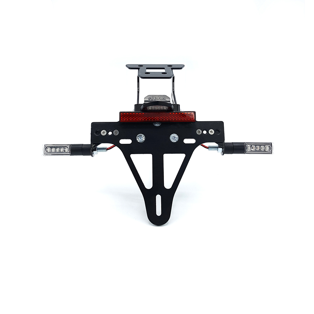 alpha Technik License Plate Holder-flasher light, turn signal-Kit IDEA (fronte + rear) for Kawasaki Z650 and Ninja 650 Type: ER650K / EX650M from Model Year 2020