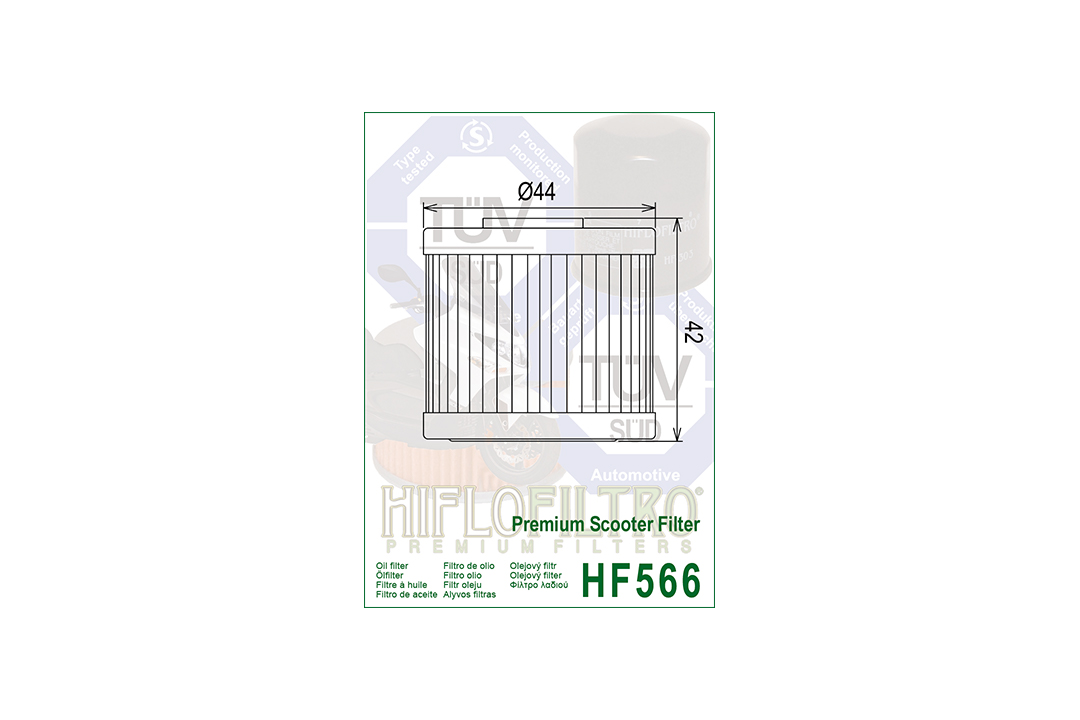 HIFLO oil filter HF566 for various Kawasaki and Kymco models